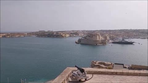 The View of Grand Harbor from the Upper Barrakka Gardens, Malta