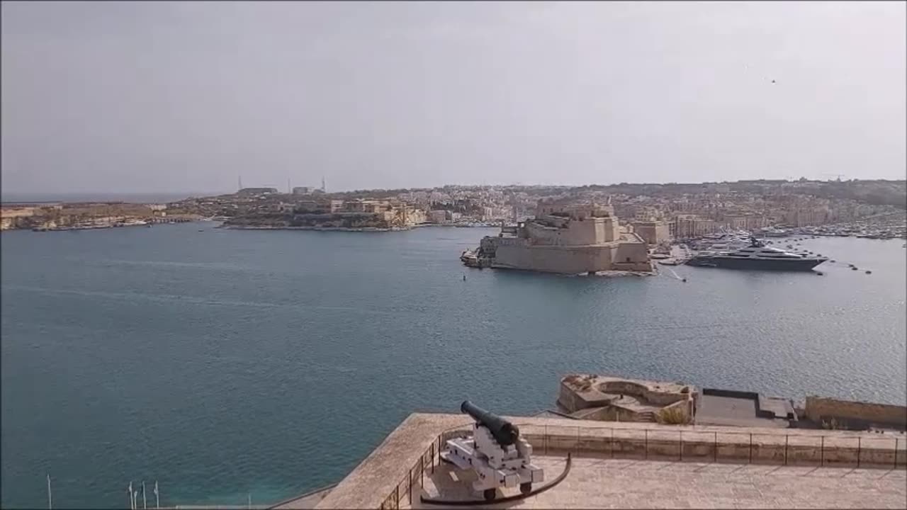 The View of Grand Harbor from the Upper Barrakka Gardens, Malta