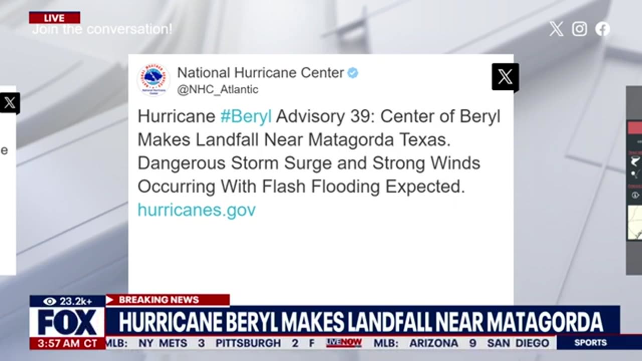 Hurricane Beryl makes landfall in Texas with life-threatening storm surge | LiveNOW from FOX