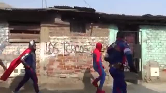 Peruvian police dressed in Avengers costumes arrest drug dealers