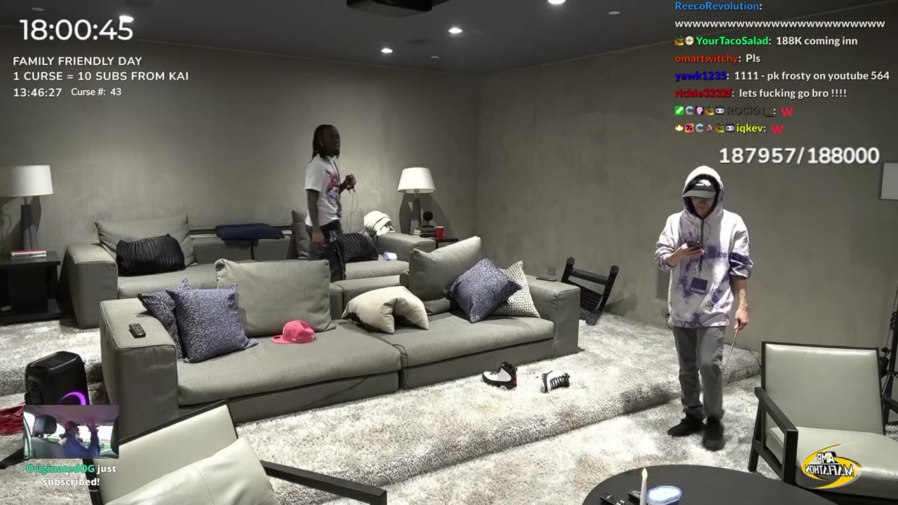 Kai Cenat Farming Subs for 3:30 minutes