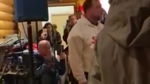 Pastor Artur gives an impassioned speech to Canadian truckers and tells them to hold the line