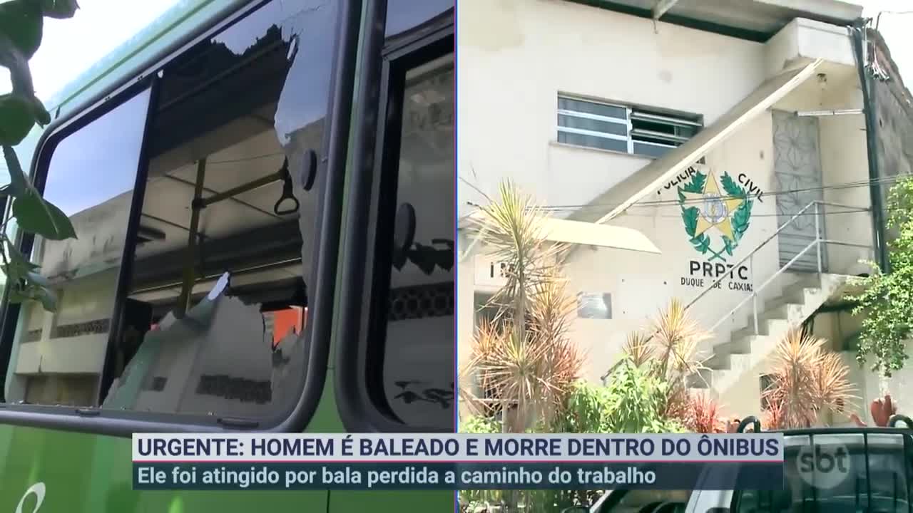 Ônibus fica no fogo cruzado e pedreiro morre baleado