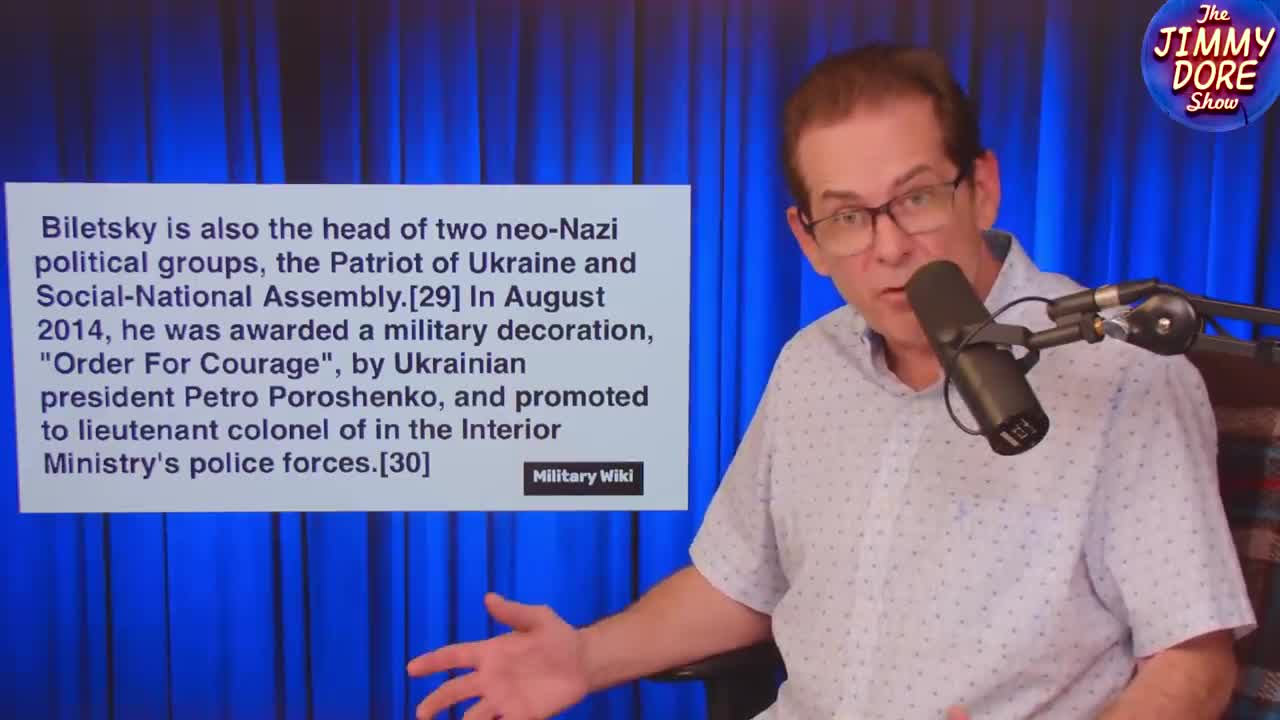 Jimmy Dore is one of the few exposing the neo Nazi connections about Biden, Ukraine, and Zelensky