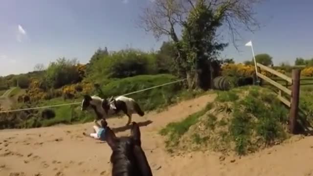 Girl Flips Off Horse