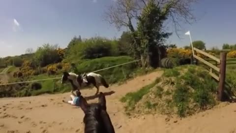 Girl Flips Off Horse