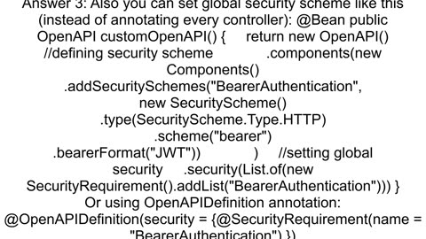 How to define Swagger SecurityScheme in a Spring Boot Application