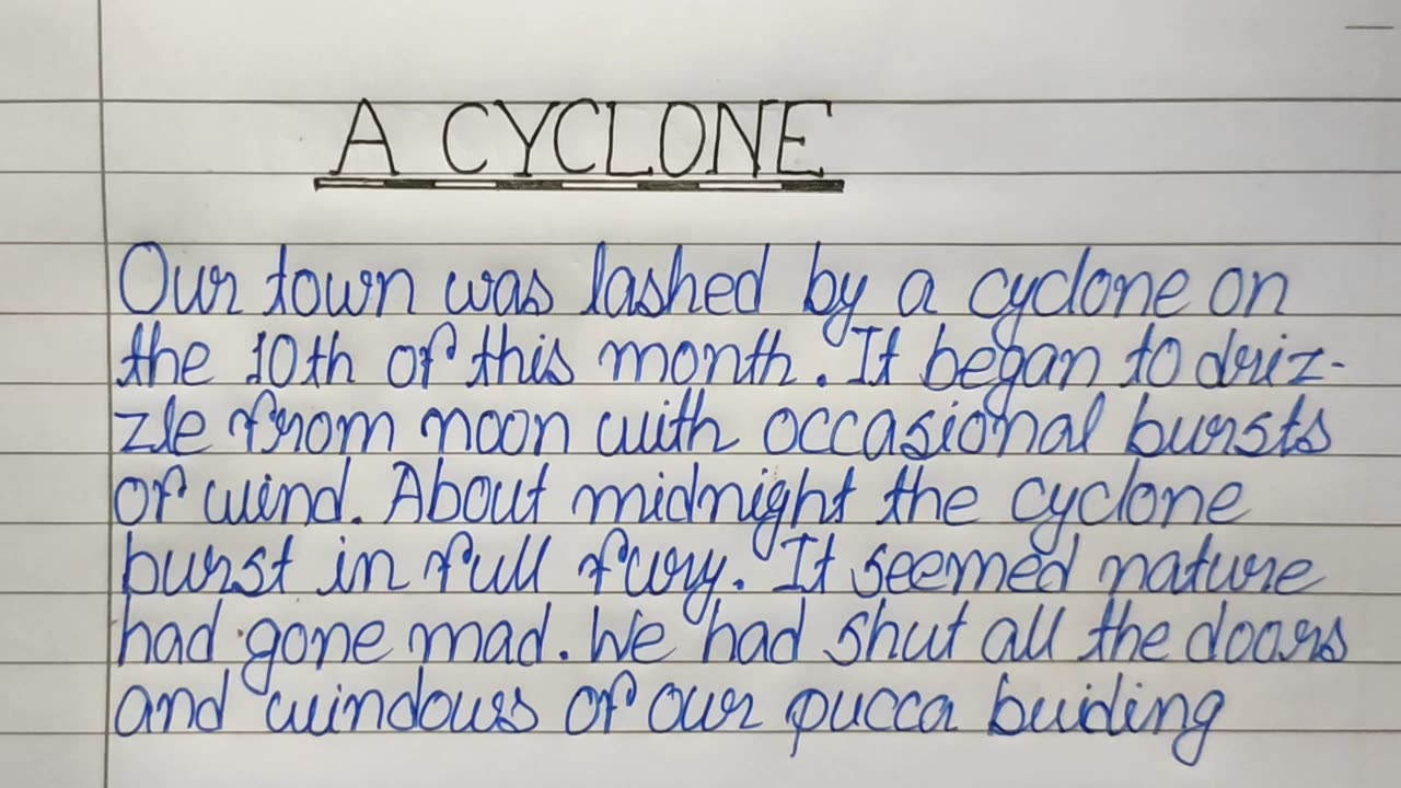 A Cyclone Essay Writing In English||English Essay Writing||