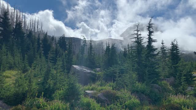 Oregon – Fast Moving Clouds Give Mount Hood a Mystical Feel