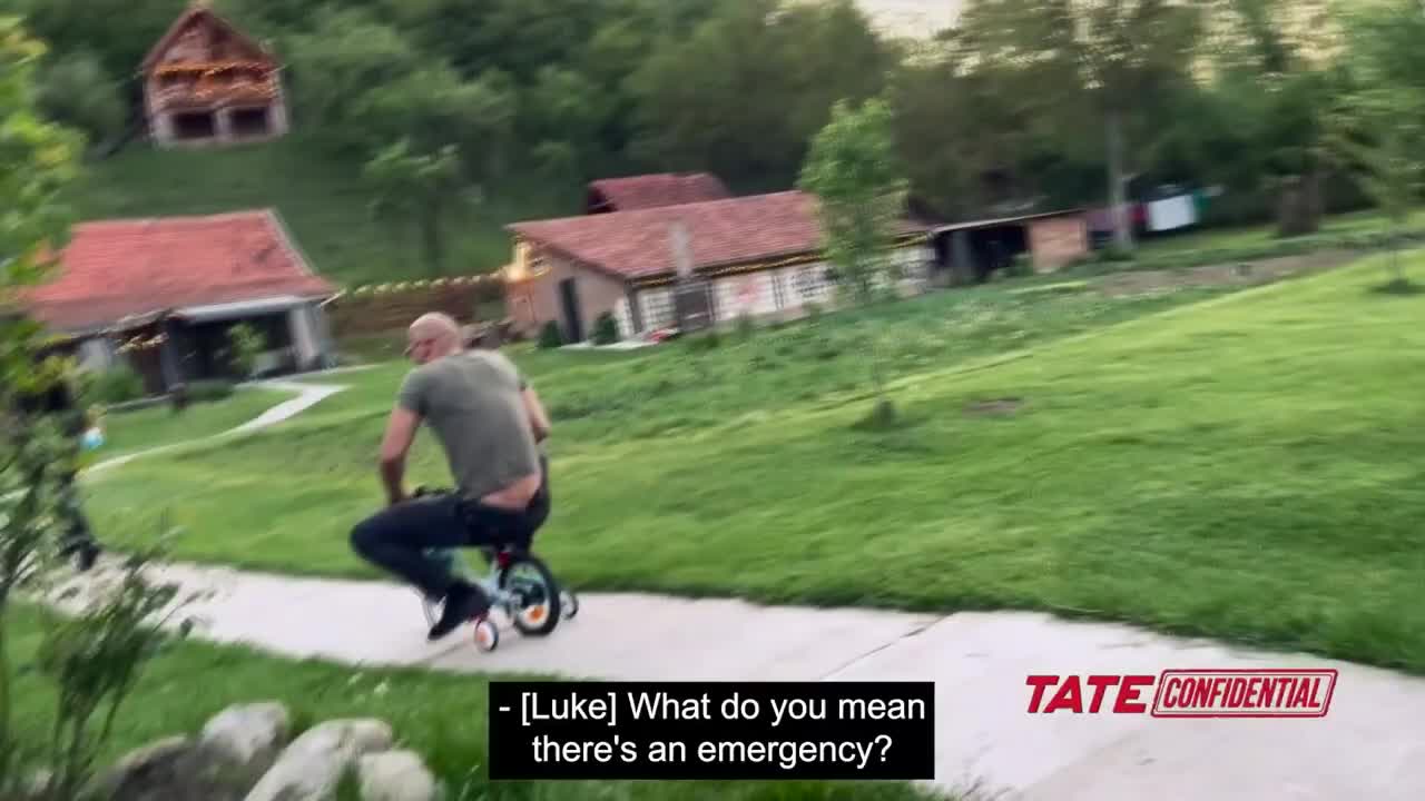 Tate Riding His Childhood Bicycle