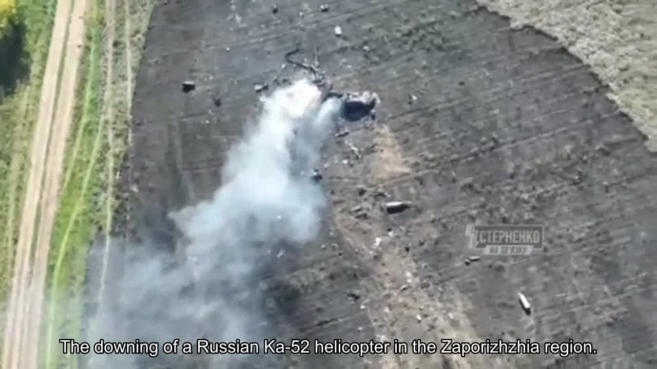 ️The downing of a Russian Ka-52 helicopter in the Zaporizhzhia region.