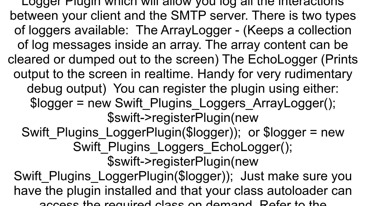 Retrieving SMTP conversation in SwiftMailer