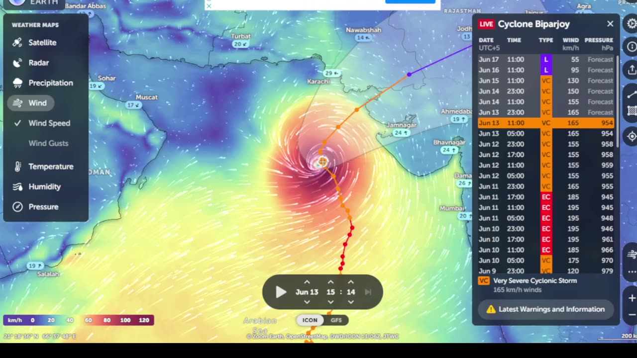 Cyclonic Storm Biparjoy LIVE Tracker, Updates & Forecast