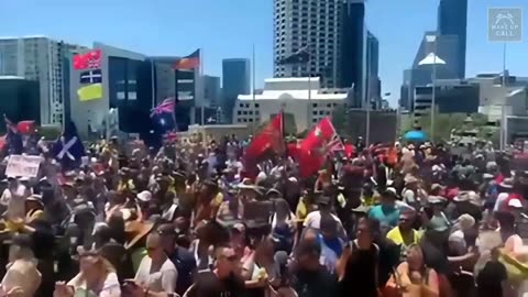 Beautifully singing Australians lay down their uniforms in front of the parliament