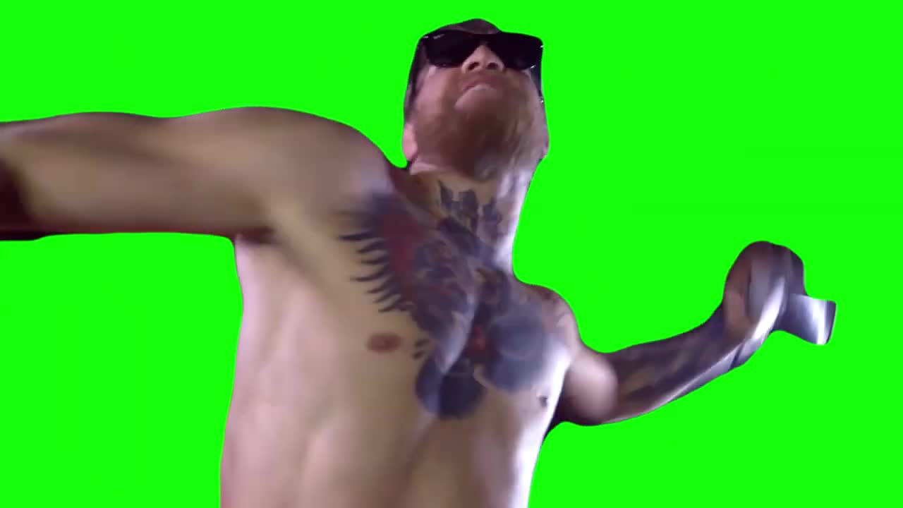 Conor McGregor - Caveman Eating Paper - Green Screen