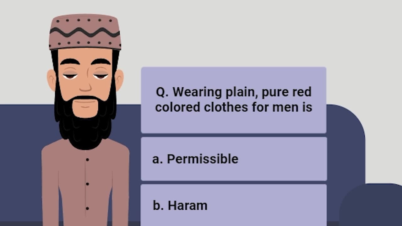 Q. Wearing plain, pure red colored clothes for men is | #hadith #muslim #islam |