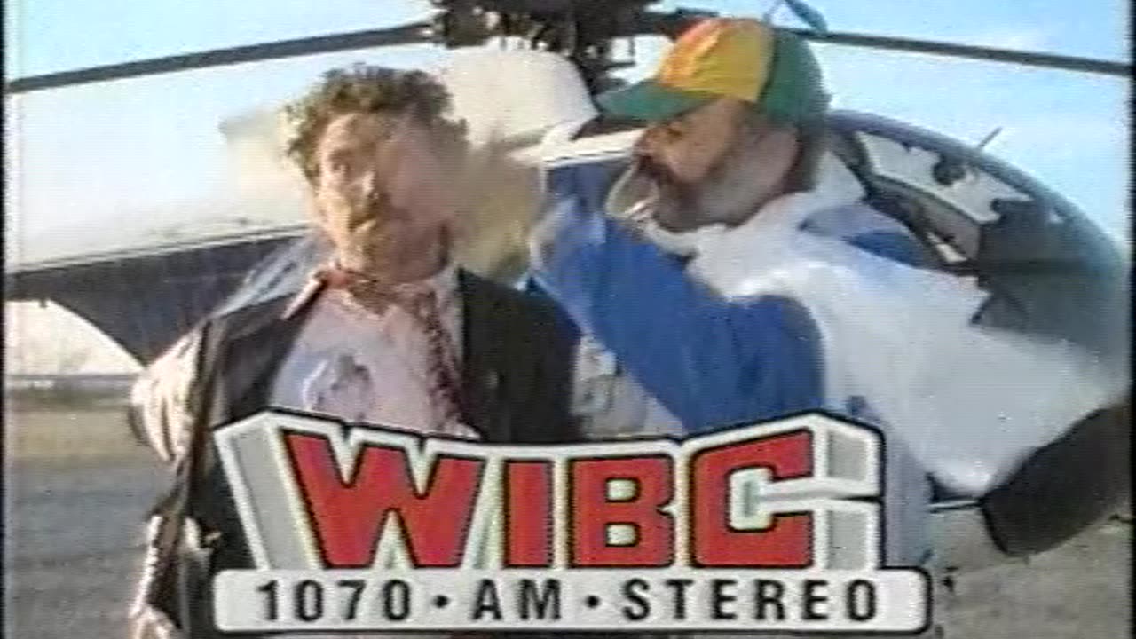 April 24, 1988 - Jeff Pigeon & "Big John" Gillis Show Off WIBC's New Helicopter