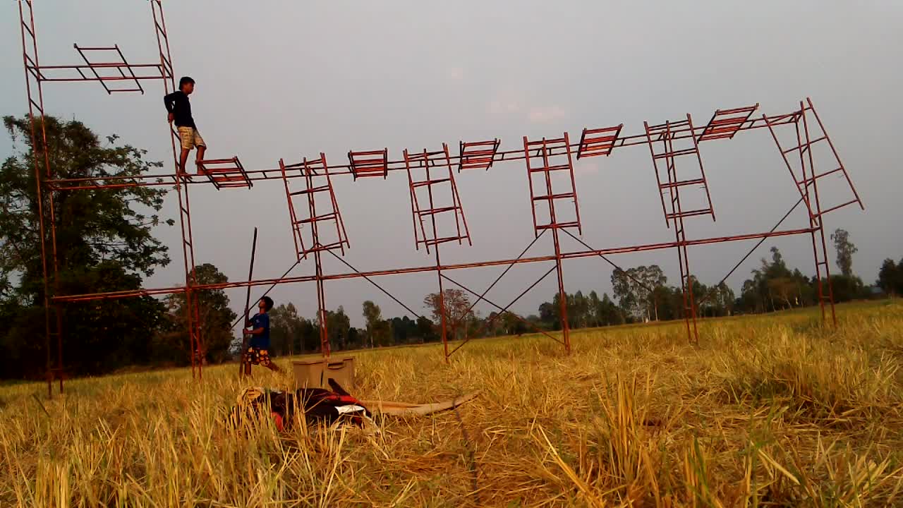 Metal Ladder Structure Collapses