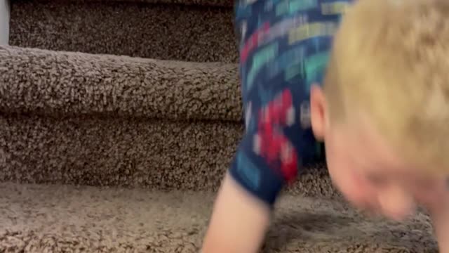 Younger Brother Loses Control Belly Sliding After Older Brother