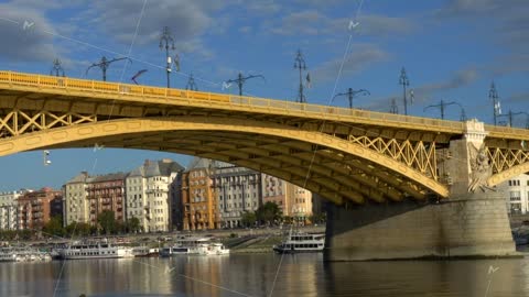 View from the Danube river to Budapest