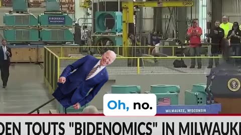 Joe Biden suffers another fall at meeting in Miluakee touting Bidenomics. - Parody