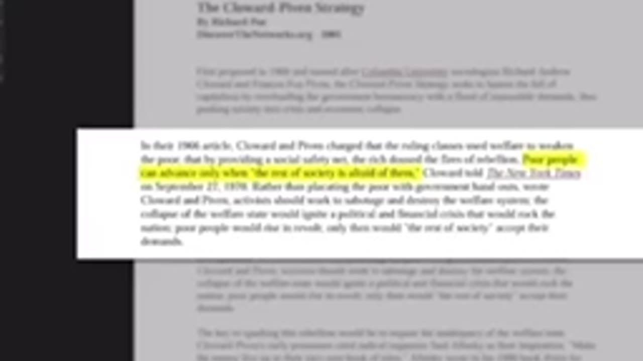 The Cloward-Piven Strategy | Reminder 🚨🚨🚨