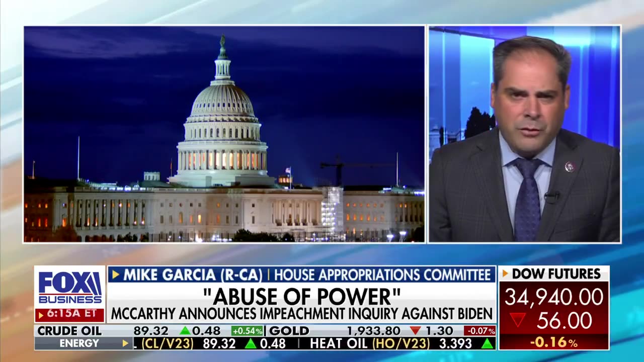 Biden impeachment inquiry process has 'hit critical mass,' says Rep. Mike Garcia