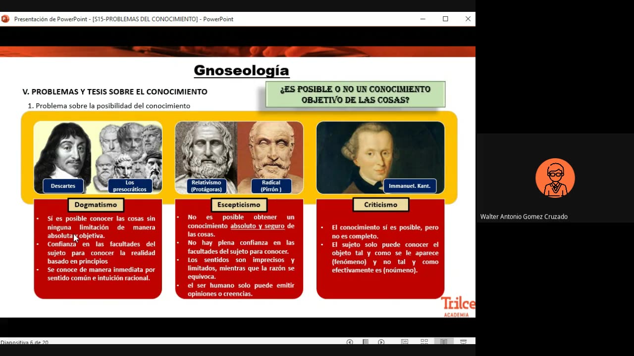 TRILCE SEMESTRAL 2021 | SEMANA 15 | FILOSOFÍA: PROBLEMAS DEL CONOCIMIENTO