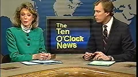 Early 1990 - Indianapolis 10PM WTTV Newscast with Doug Rafferty and Melanie Hastings (Partial)