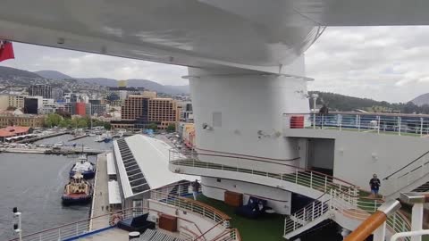 Hobart,Tasmania view from Pacific Adventure ship #australia #crewlife