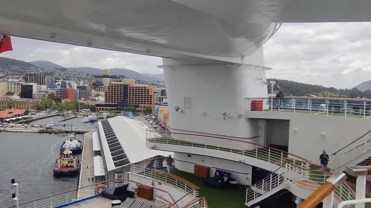 Hobart,Tasmania view from Pacific Adventure ship #australia #crewlife