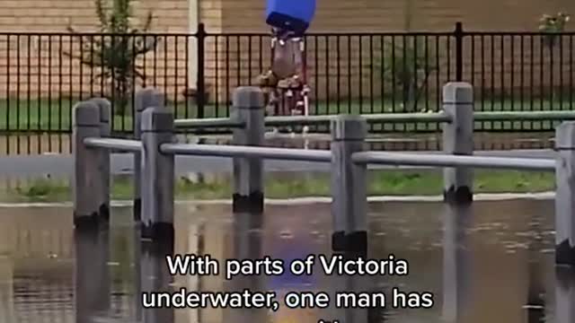 With parts of Victoria underwater, one man has come up with an Ingenious way to stay a float