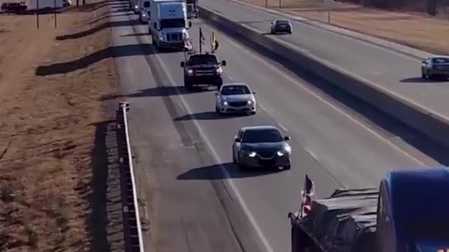 Freedom Convoy USA - Patriots lining up this morning in Big Cabin, Oklahoma as the People’s Convoy for Freedom continues making miles and headed northeast over to Joplin, Missouri this Monday morning