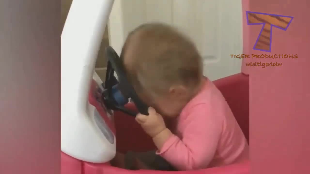 Cute baby bumped his head