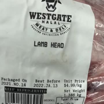 Lamb head ready to cook