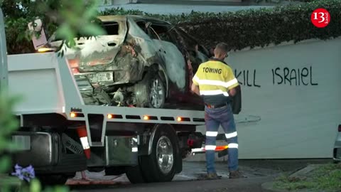 Car set on fire and anti-semitic graffiti on homes in Sydney Australia