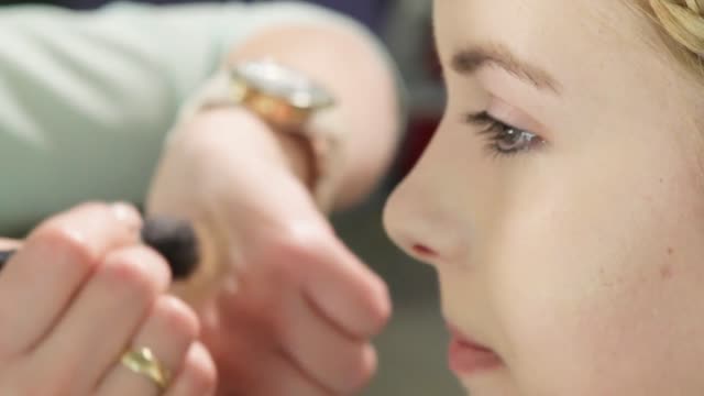 women applying makeup