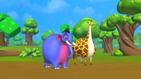 Funny Elephant and Parrot Magical Burger Tree Farming in Jungle - 3D Animals Funny Comedy Videosp13