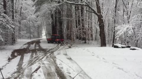 Tree in the road, power outage, and the Kubota RTV900.