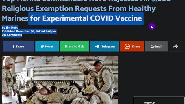 ALL US Marines Denied Religious Exemptions From The Jab