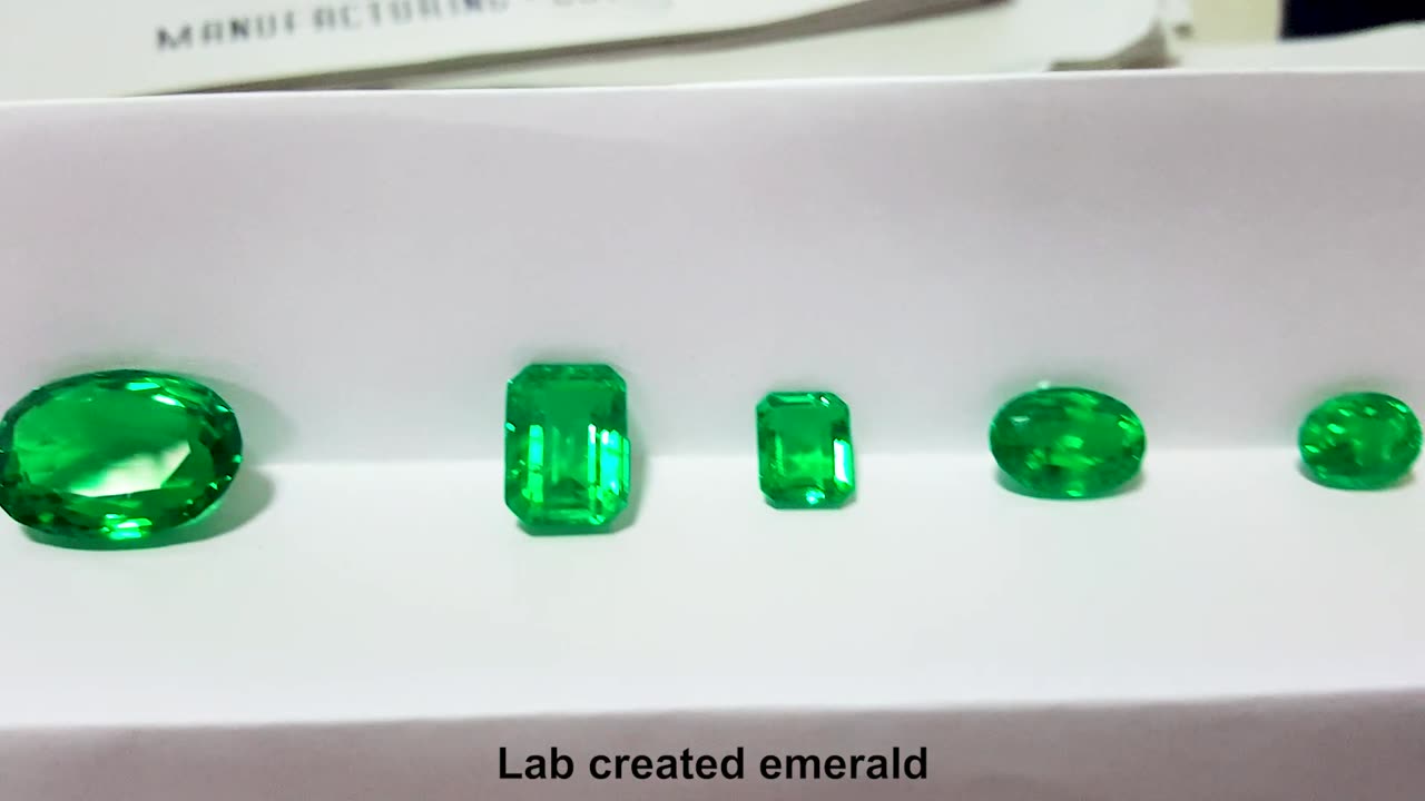 Oval Cut Colombia Lab Grown Emerald Hydrothermal Lab Created Emerald