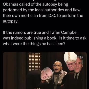 Obama's chef reportedly died from blunt trauma prior to death.