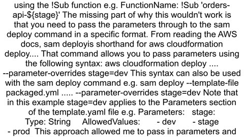 Dynamically create resource names in AWS SAM using parameters