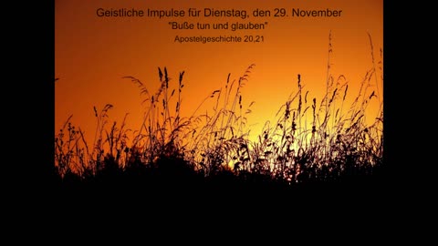 Geistliche Impulse für Dienstag, den 29. November