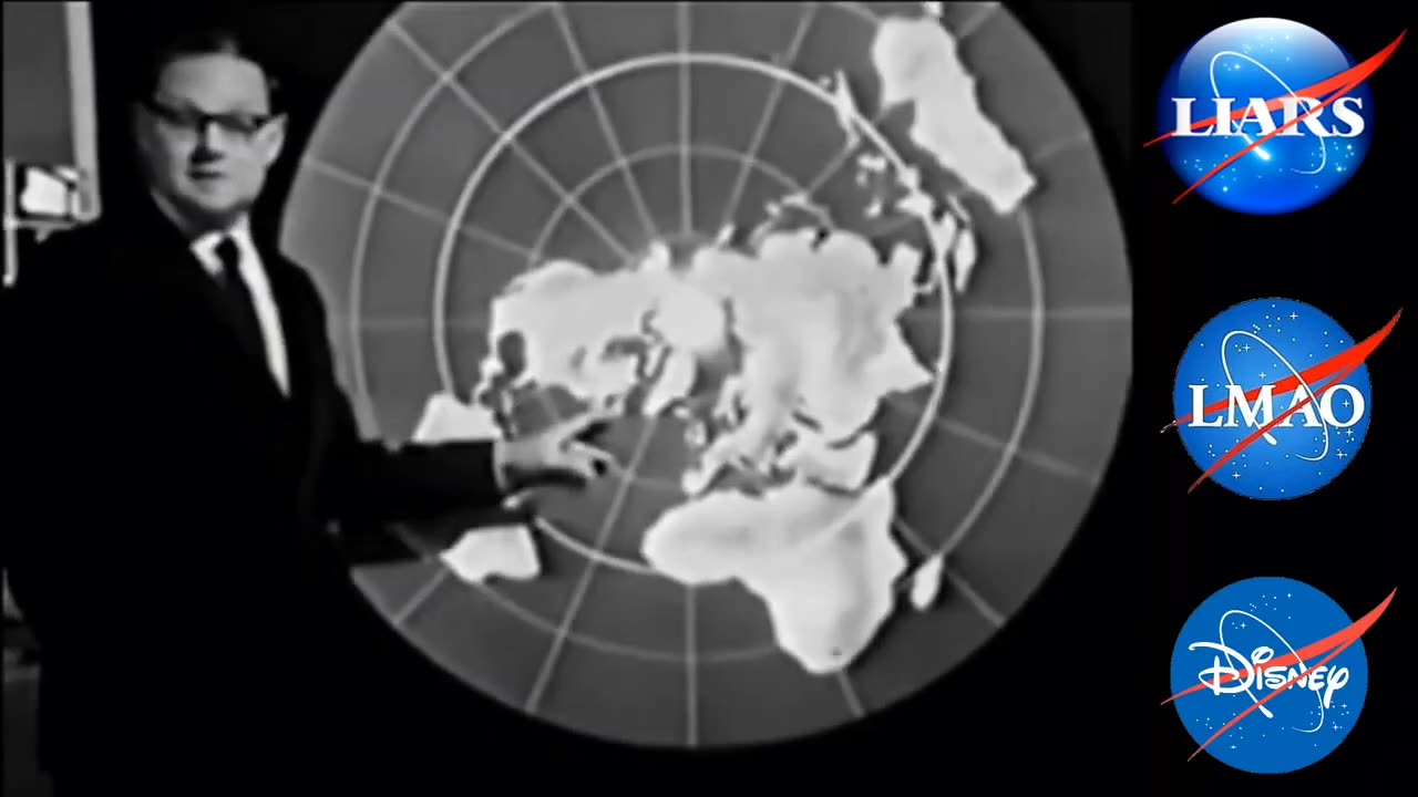 Flat Earth Map on British TV 1960s