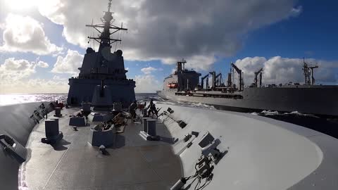 Talisman Sabre 2021 - Australian and US ships rendezvous for a Replenishment at Sea (RAS)