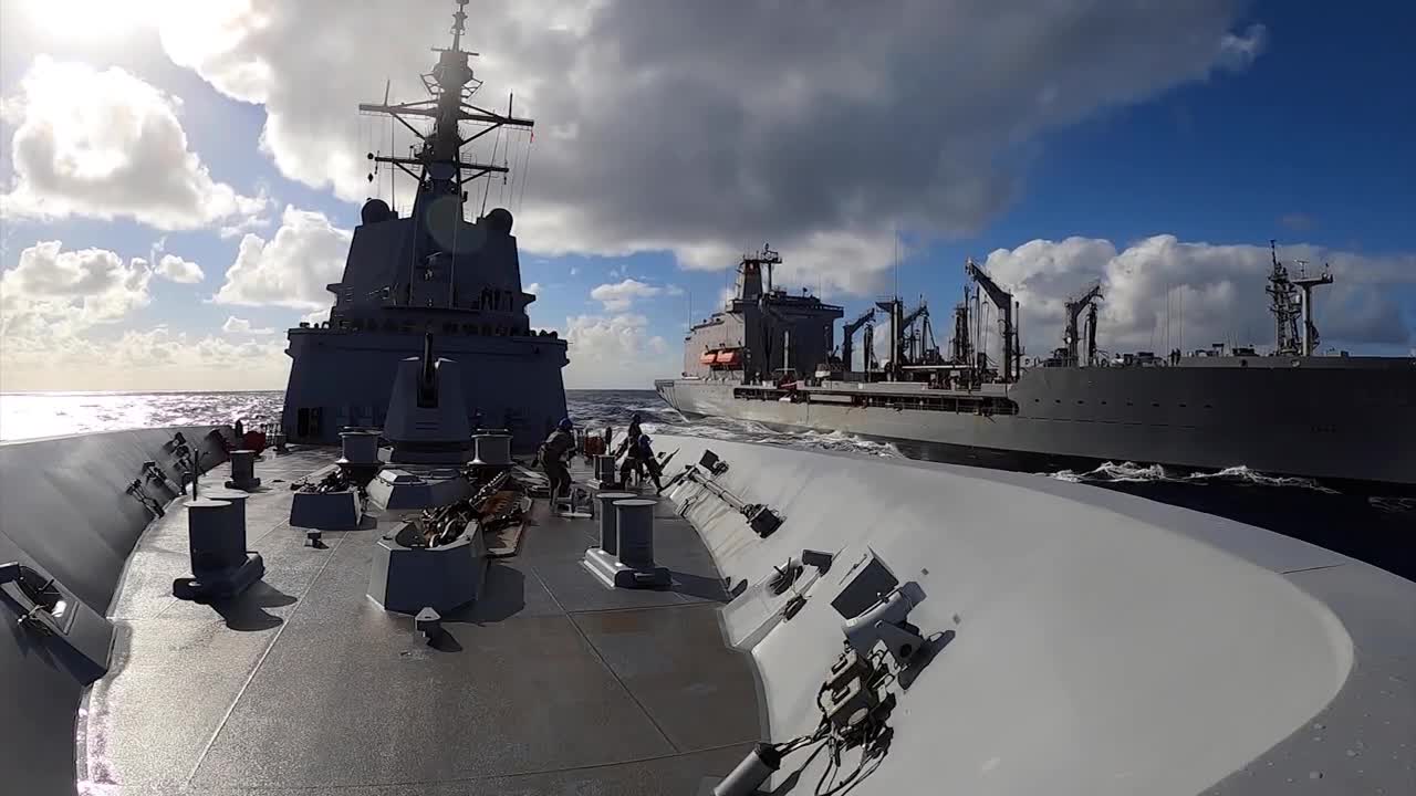 Talisman Sabre 2021 - Australian and US ships rendezvous for a Replenishment at Sea (RAS)