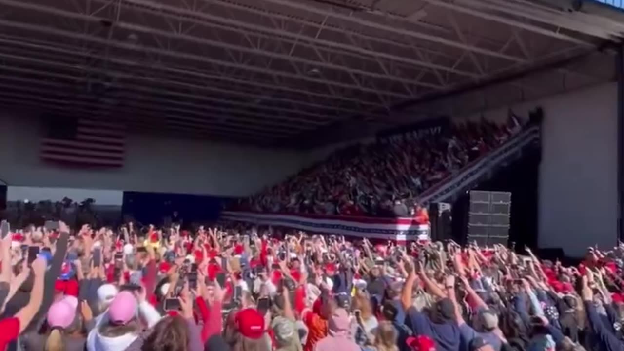 Crowd for President Trump's rally today in Wisconsin