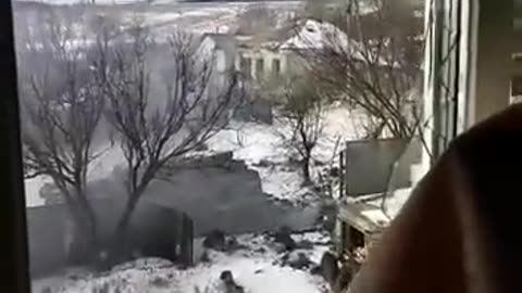 An explosion from an airstrike near the AFU position in Bakhmut