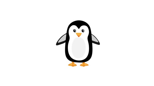 Simple simple painting natural style animal penguin mg animation